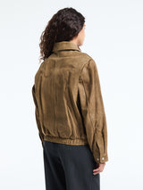 Dunst - Unisex Suede Drizzler Jacket in Soft Khaki