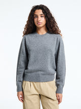 Dunst - Unisex Cashmere Crewneck Sweater in Melange Grey
