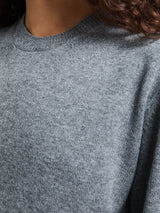 Dunst - Unisex Cashmere Crewneck Sweater in Melange Grey