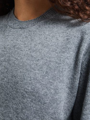 Dunst - Unisex Cashmere Crewneck Sweater in Melange Grey