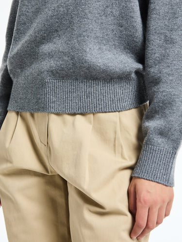 Dunst - Unisex Cashmere Crewneck Sweater in Melange Grey