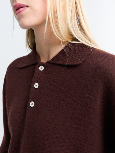 Dunst - Unisex Cashmere Collared Sweater in Brown