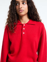 Dunst - Unisex Cashmere Collared Sweater in Red