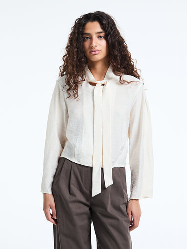 Tie Blouse in Cream