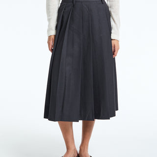 Dunst - Pleats Long Skirt in Charcoal Grey