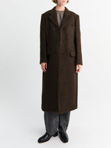 Dunst - Unisex 2-Way 3 Button Boucle Wool Coat in Brown