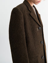 Dunst - Unisex 2-Way 3 Button Boucle Wool Coat in Brown