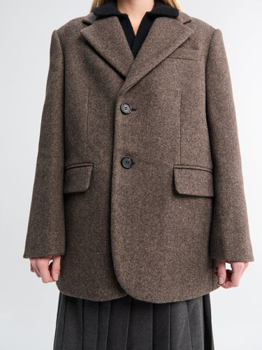 Dunst - Unisex Layered Cashmere Blazer in Melange Brown