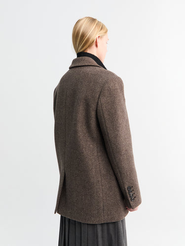 Dunst - Unisex Layered Cashmere Blazer in Melange Brown