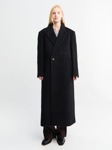 Dunst - Unisex Oversized Double Coat in Black