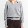 Dunst - Unisex Open Collared Cashmere Sweater in Melange Grey