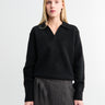Dunst - Unisex Open Collared Cashmere Sweater in Black