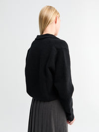 Dunst - Unisex Open Collared Cashmere Sweater in Black