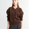 Dunst - Unisex Cashmere V-Neck Sweater in Brown