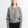 Dunst - Unisex Cashmere V-Neck Sweater in Melange Grey