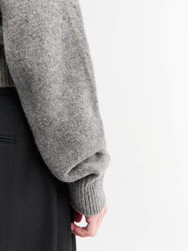 Dunst - Unisex Cashmere V-Neck Sweater in Melange Grey