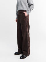 Dunst - Semi-Wide Corduroy Slacks in Brown