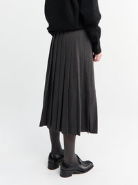 Dunst - Linear Pleats Long Skirt in Charcoal Grey