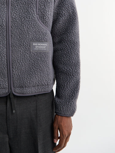 Pas Normal Studios - Off-Race Pile Fleece Jacket in Steel