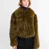 The Frankie Shop - Hope Faux Fur Jacket in Moss Green