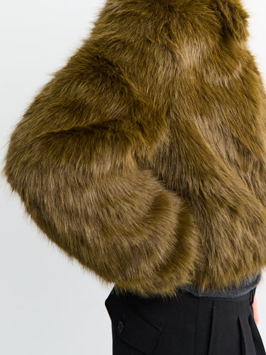 The Frankie Shop - Hope Faux Fur Jacket in Moss Green