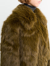 The Frankie Shop - Hope Faux Fur Jacket in Moss Green