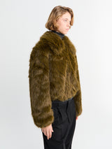The Frankie Shop - Hope Faux Fur Jacket in Moss Green