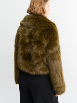 The Frankie Shop - Hope Faux Fur Jacket in Moss Green