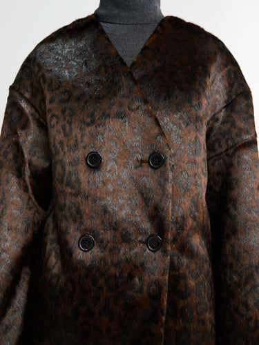 The Frankie Shop - Valentina Faux Fur Leopard Jacket in Brown