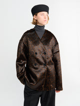 The Frankie Shop - Valentina Faux Fur Leopard Jacket in Brown