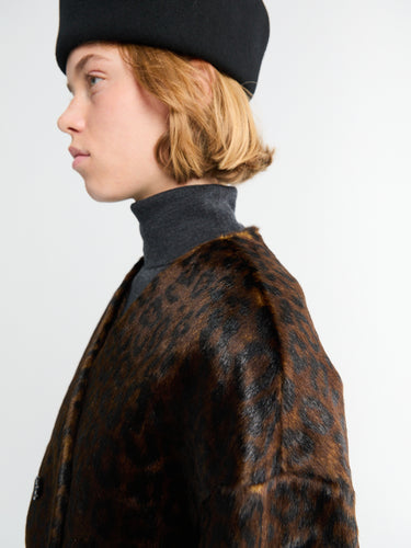 The Frankie Shop - Valentina Faux Fur Leopard Jacket in Brown