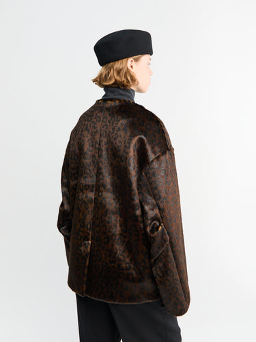 The Frankie Shop - Valentina Faux Fur Leopard Jacket in Brown