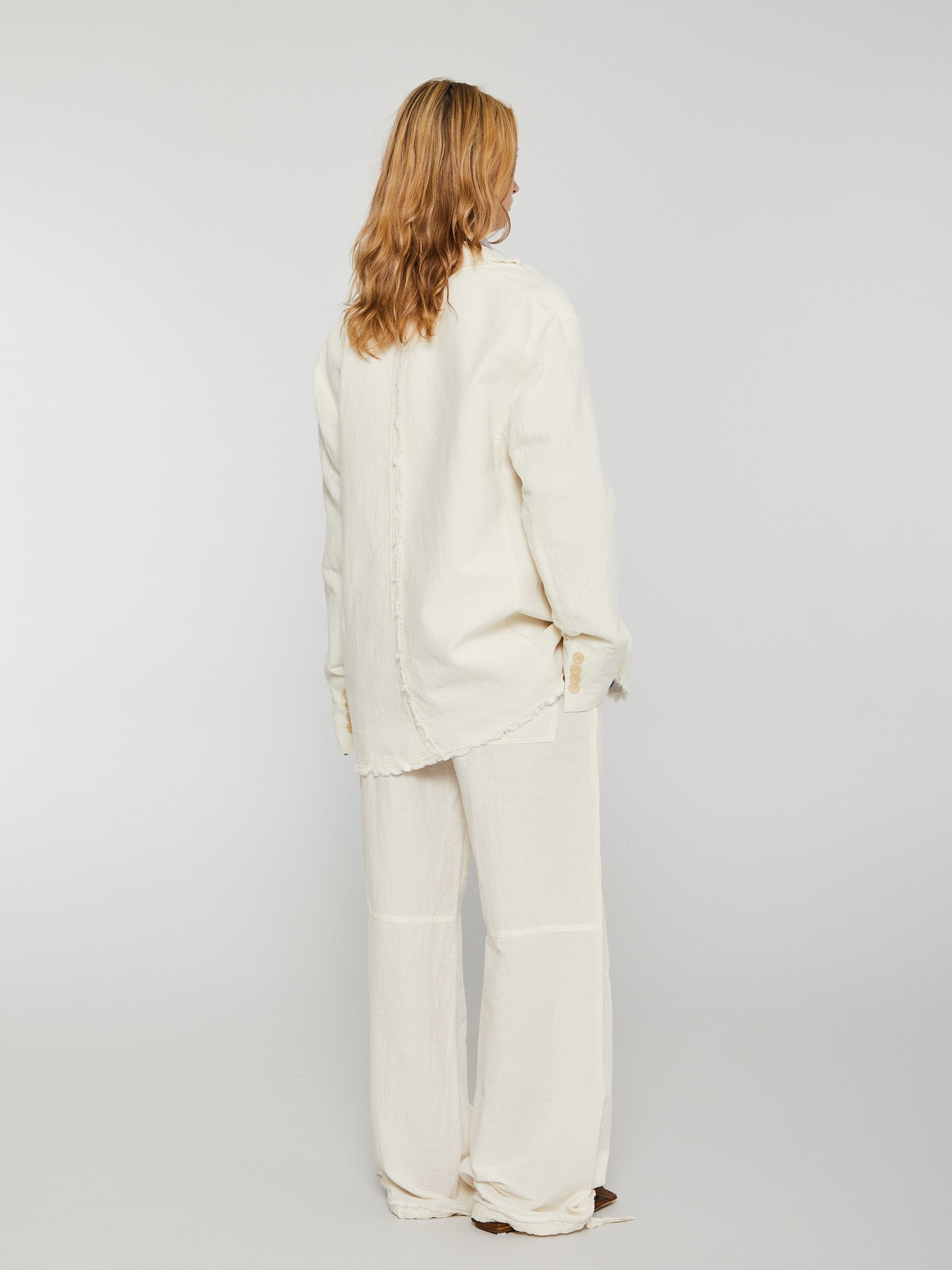 Single-breasted Suit Jacket in Warm White