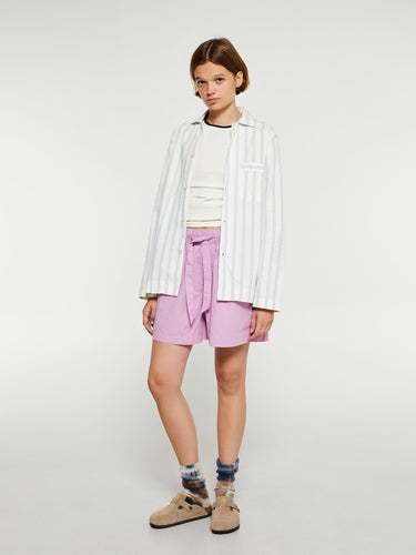 Tekla - Poplin Pyjamas Shorts in Purple Pink