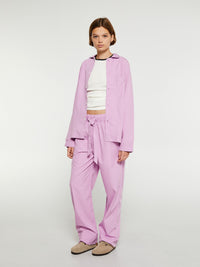 Tekla - Poplin Pyjamas Pants in Purple Pink