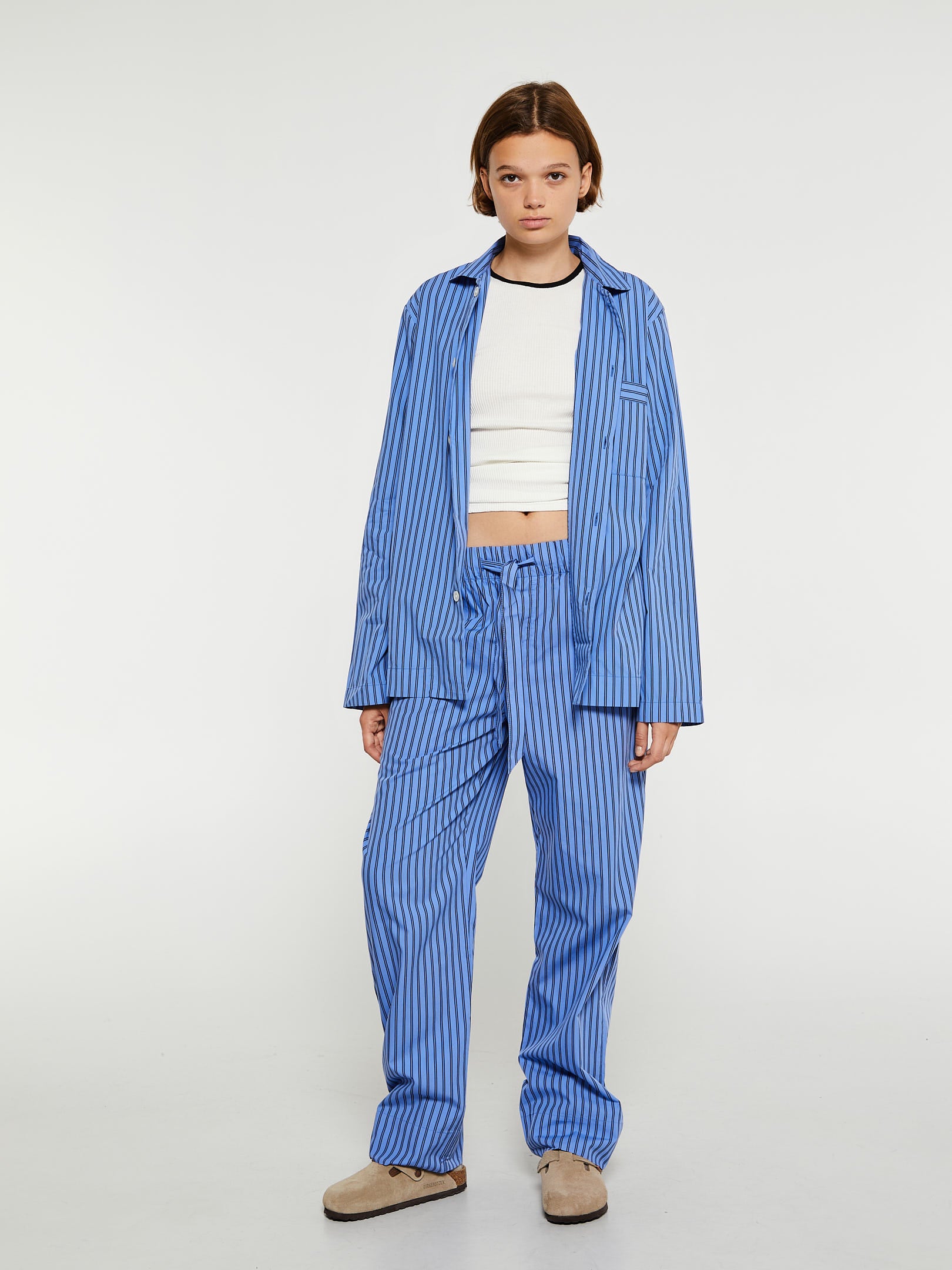 Poplin Pyjamas Pants in Boro Stripes