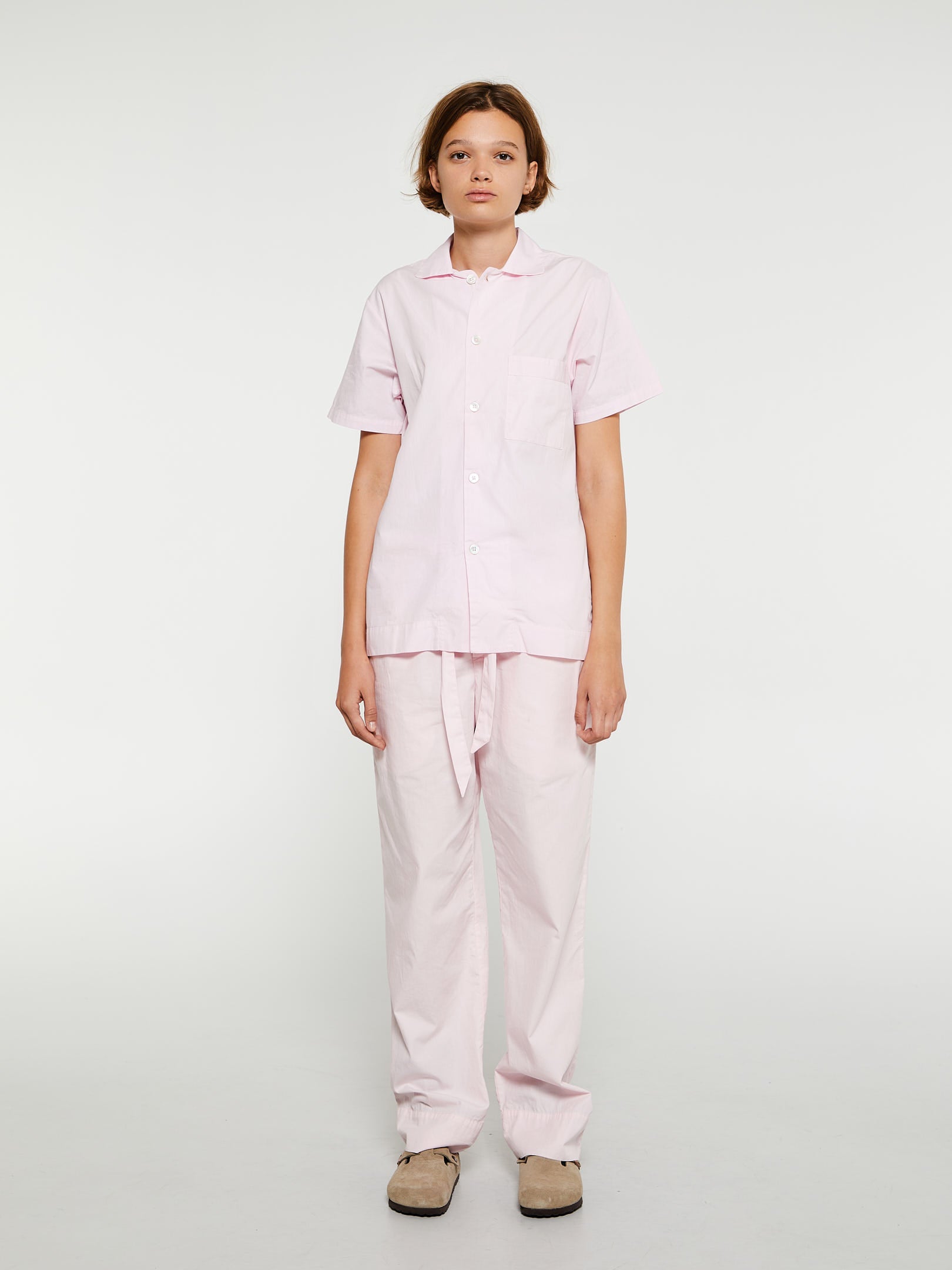 Poplin Pyjamas Bukser i Soft Pink