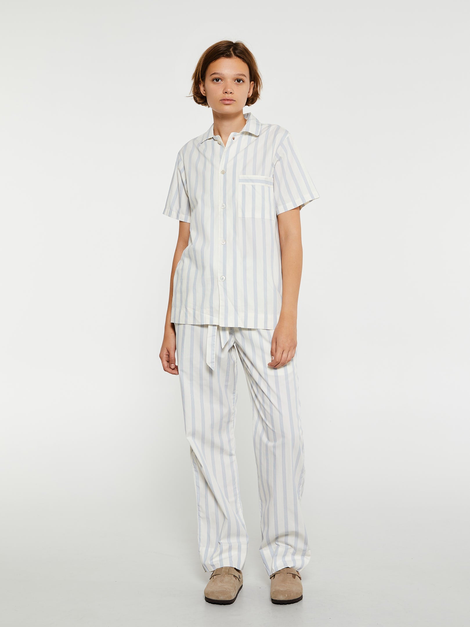 Poplin Pyjamas Pants in Needle Stripes
