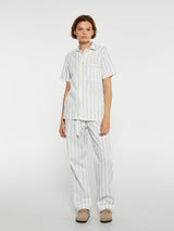 Tekla - Poplin Pyjamas Pants in Needle Stripes