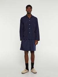 Tekla - Poplin Pyjamas Shirt in True Navy