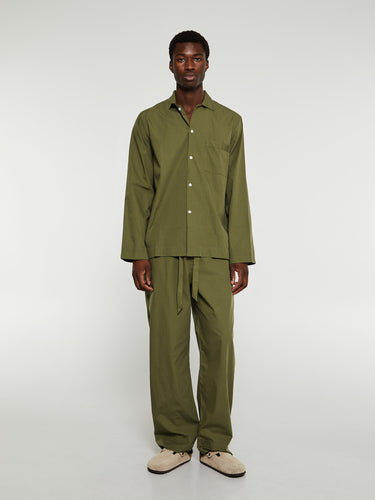Tekla - Poplin Pyjamas Shirt in Willow