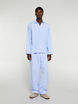 Tekla - Poplin Pyjamas Shirt in Shirt Blue