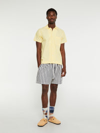 Tekla - Poplin Pyjamas Short Sleeve Shirt in Lemonade