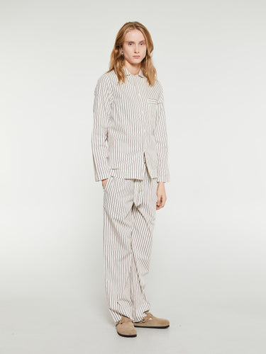 Tekla - Poplin Pyjamas Pants in Hopper Stripes