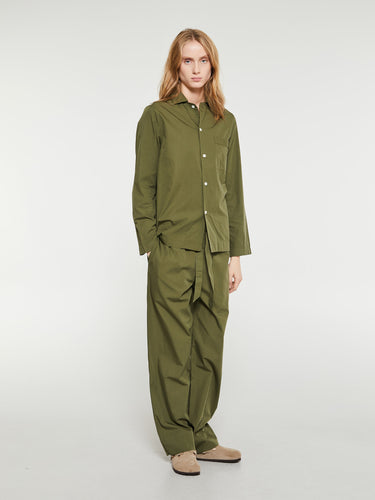 Tekla - Poplin Pyjamas Shirt in Willow