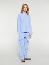 Tekla - Poplin Pyjamas Pants in Pin Stripes
