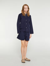Tekla - Poplin Pyjamas Shirt in True Navy