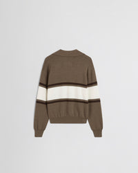 Phoebe Philo - Open Polo Jumper in Cigar, Cream and Chocolate