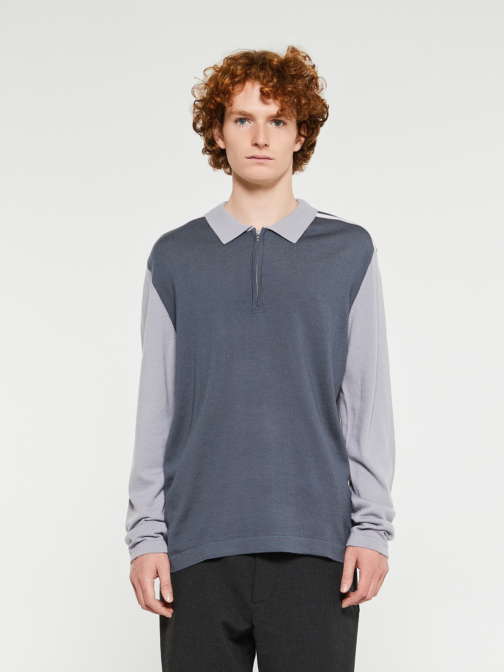 Enkel Studio - Esquince LS Shirt Knit M in Stone Beach Grey