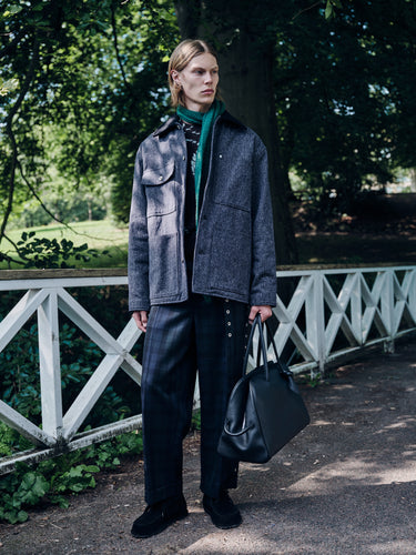 Jil Sander - Checked Trousers in Blue